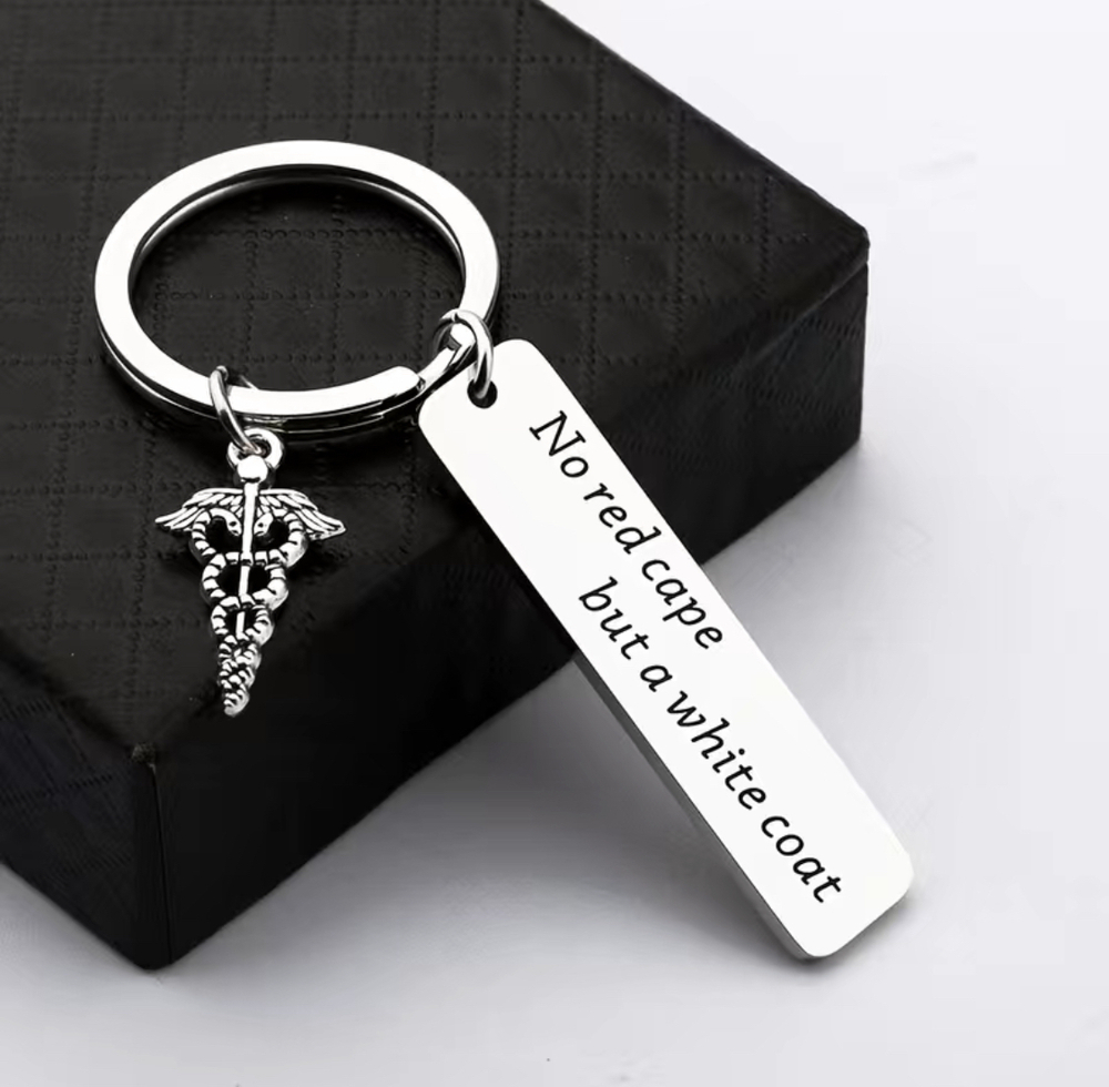 3/$25 No Red Cape But A White Coat Doctor DR Stainless Steel Keychain NEW